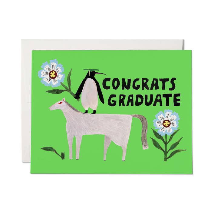 Congrats Graduate Penguin Pomp Greeting Card