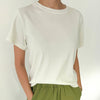 Off white 100% cotton boxy tee shirt by le bon shoppe