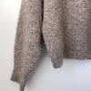 Close Up of Cozy Heavy Knit Sweater in Taupe