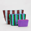 Vacation Stripe Mix Baggu Go Pouch Set