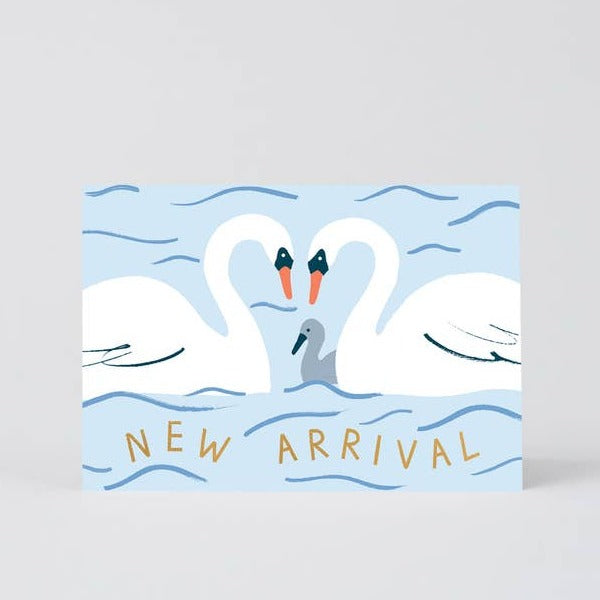 New Arrival Newborn Swan Greeting Card