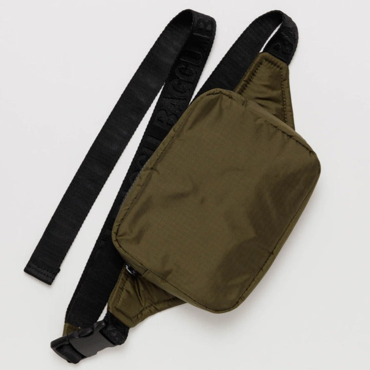 Dark Green Baggu Puffy Fanny Pack