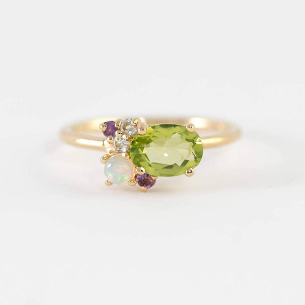 Gold Ring with Green Gemstone