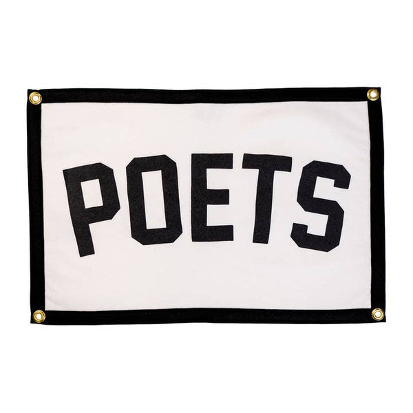 Poets Black and White Flag