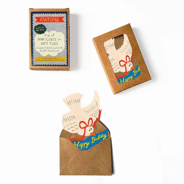 Mini Happy Birthday Flying Bird Card Set