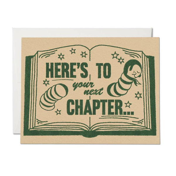 Next Chapter Congratulations Card | Illustrated by Hannah-Michelle Bayley | Red Cap Cards | Congratulations Card | Greeting Card | Golden Rule Gallery | Excelsior, MN