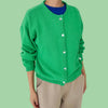Green Leila Cardigan at Golden Rule Gallery in Excelsior, Minnesota