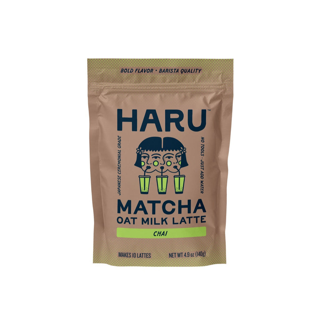 Japanese Ceremonial Grade Matcha Powder with Oat Milk and Chai