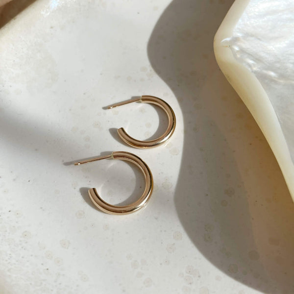 Gold Fill Classic Hoop Earrings by Token