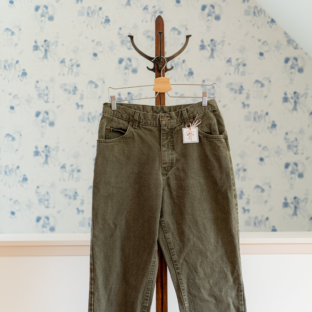 Vintage Olive Green Lee Denim Jeans