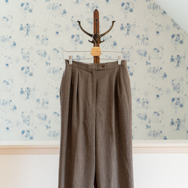 Vintage 1980s Wool Grey Brown Trouser Pants | J'adore Beddor