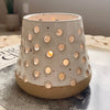 Tall Ceramic Candle Holder with Holes for Tea Light Candle
