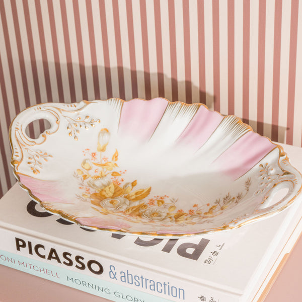 Antique Hand Painted Serving Platter