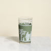 Decorative glass with classical design on a light beige background