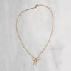 Vintage Gold Necklace with Braided Bow Chain