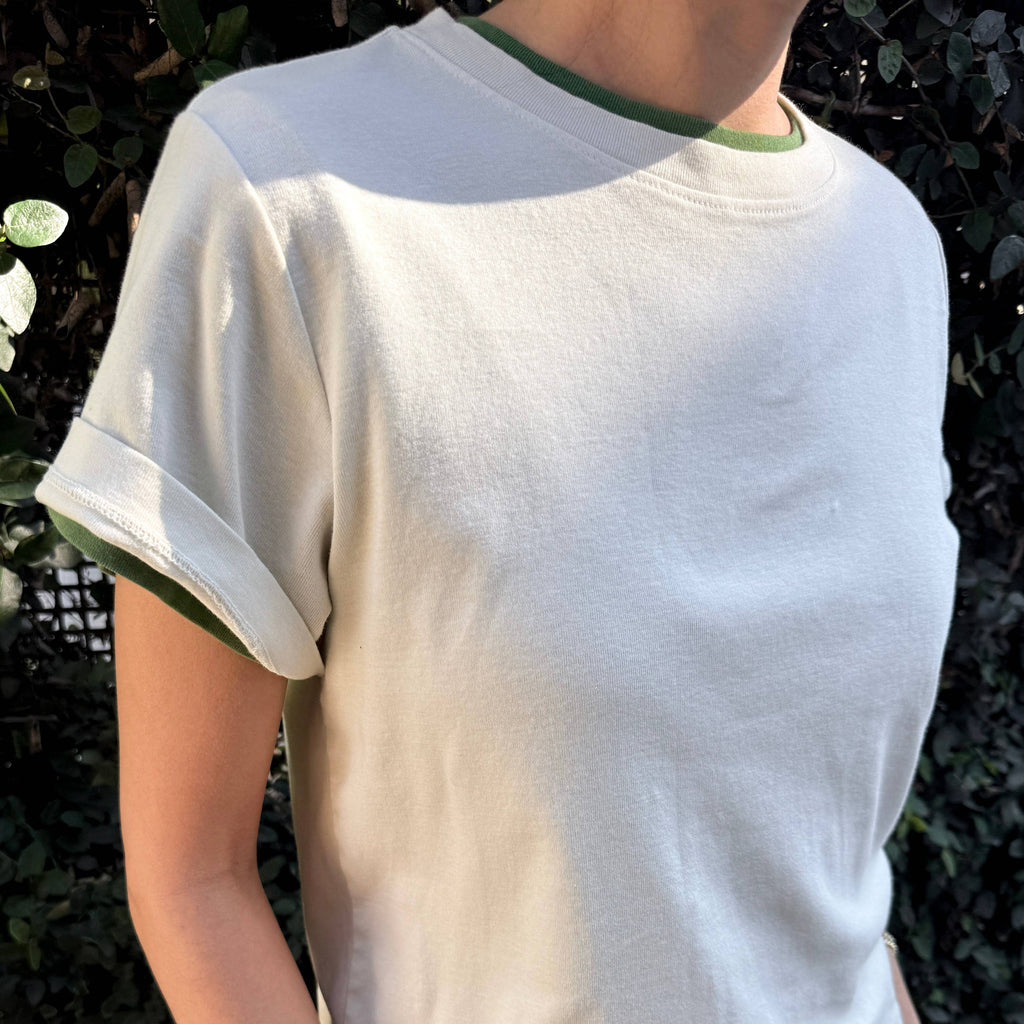 Layered noel cotton tee shirts on model
