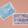 Two Minneapolis Minnesota Greeting Postcards by Bench Pressed