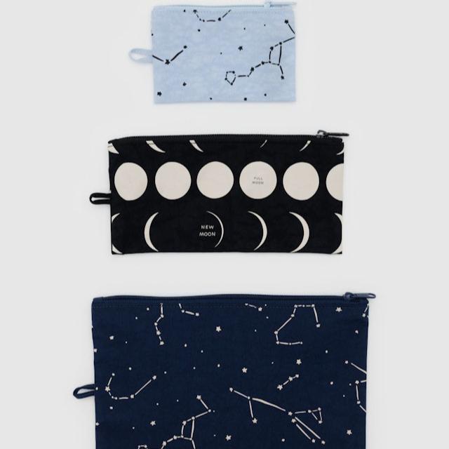 Moon and Stars Baggu Flat Pouch Set