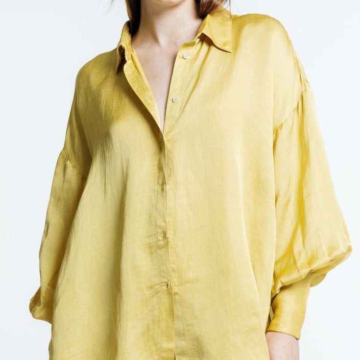 Oversized Yellow Museo Button Up Blouse at Golden Rule Gallery 