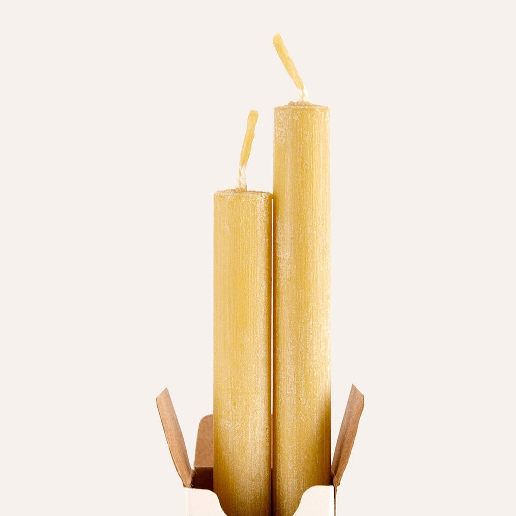 Thin Beeswax Dinner Taper Candles Set of 2