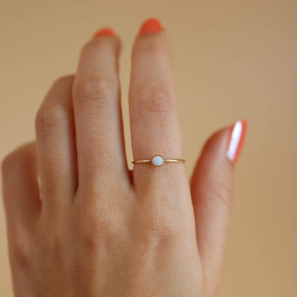 Sterling Silver and Opal Everyday Ring