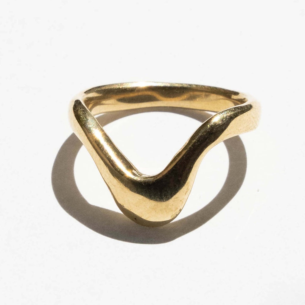 Solid Brass Wave Ring at Golden Rule Gallery