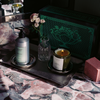 Styled Countertop with Flamingo Estate Apothecary in Jasmine Damask Rose Scent