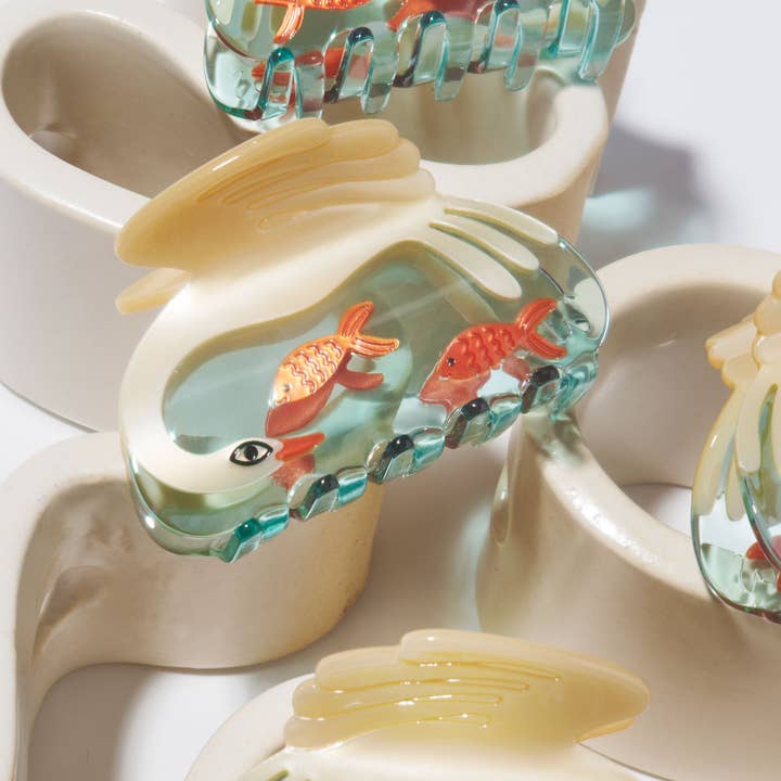 Swimming Swan Claw Clip 