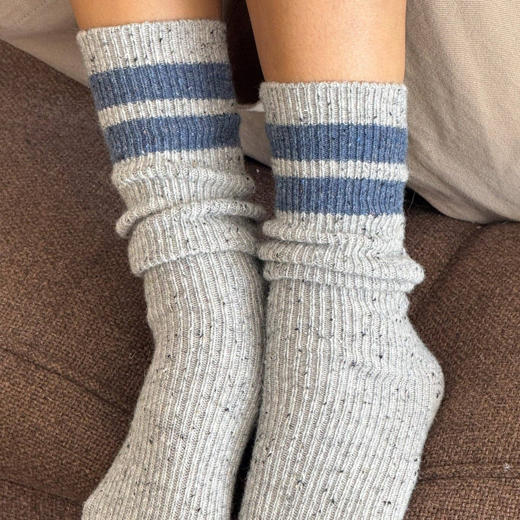 Wool Snow Socks with Stripes