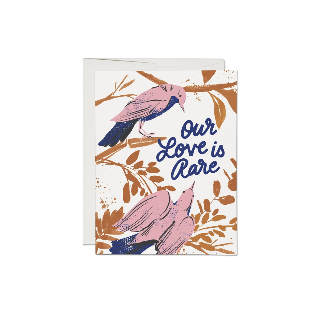 Our Love is Rare bird art card by Red Cap Cards at Golden Rule Gallery in Excelsior, MN