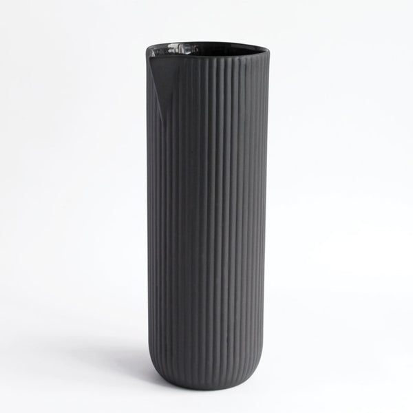 Tall Ribbed Pitcher in Dark Grey | Archive Studio | Stoneware | Handmade Pitcher | Golden Rule Gallery | Excelsior, MN