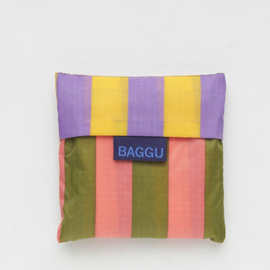 Folded Baggu Sunset Quilt Stripe Reusable Standard Tote Bag 