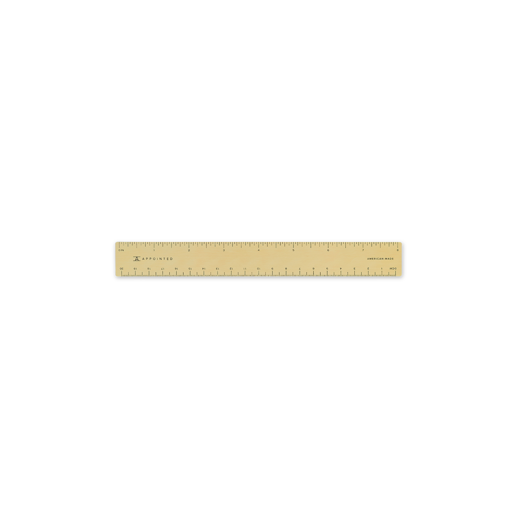 Solid Brass Pocket Ruler by Appointed at Golden Rule Gallery