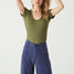 Wide Leg Blue Pants | Flared Blue Pants | Super Sailor Pants | French Blue Rollas | Rolla's Flared Pants | Excelsior, MN | Golden Rule Gallery | Pants | Apparel | High Rise French Blue Pants