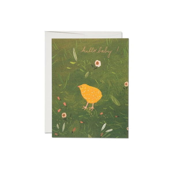 Baby Chick Card | Red Cap Cards | Hello Baby Greeting Card | Baby Chicken Card | Excelsior, MN | Golden Rule Gallery