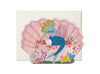 large mermaid and shell clam greeting card