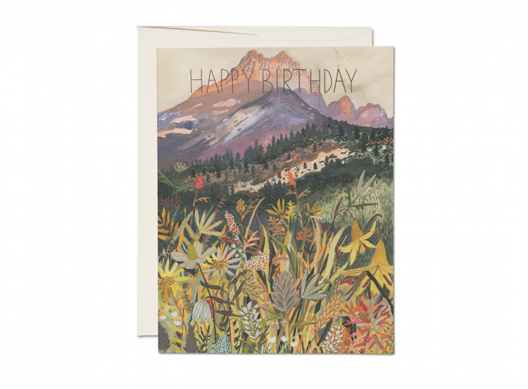 Colorado Mountains and Wildflowers Birthday Card | Happy Birthday Mountains Card | Colorado Birthday Cards | Golden Rule Gallery | Excelsior, MN