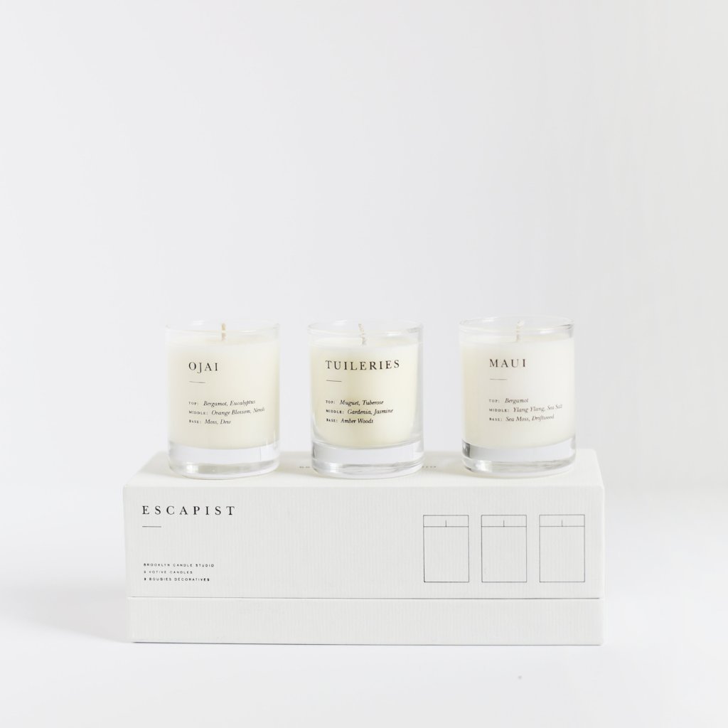 Escapist Votive Set: Fresh + Floral | Floral Candle Set of 3 | Brooklyn Candle Studio | Candles | Golden Rule Gallery | Excelsior, MN