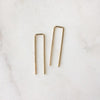Long Gold Staple Minimalist Earrings