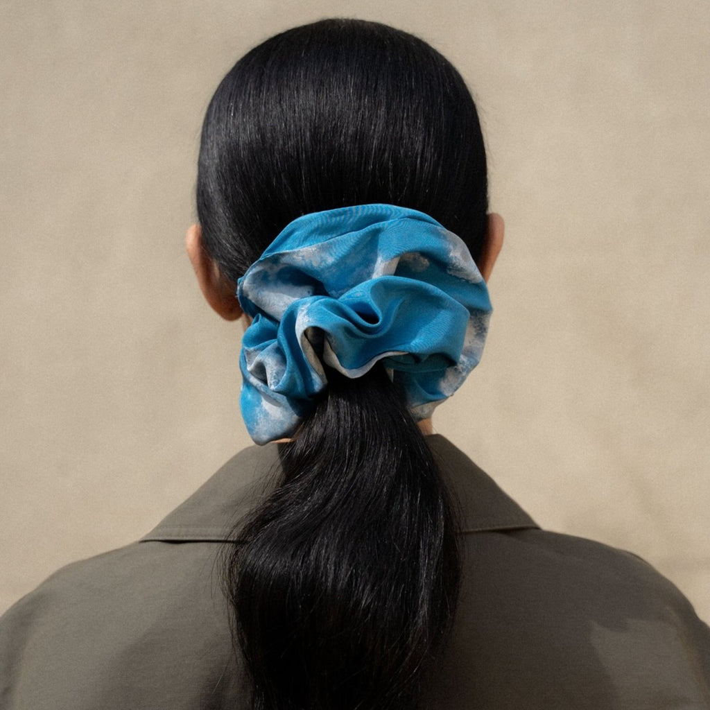 Sky Scrunchie | MLE | Hair Accessories | Sustainable Shopping | Golden Rule Gallery | Excelsior, MN