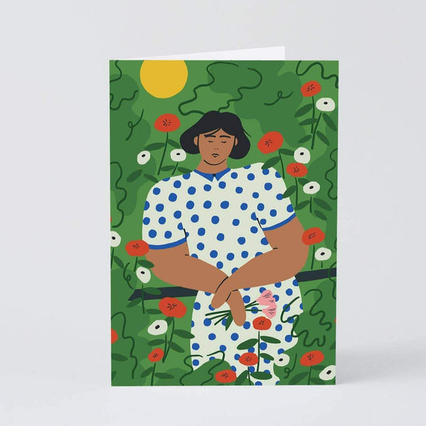 The Botanist Art Card | Gardener Art Card | Girl in Garden Card | Golden Rule Gallery | Wrap Magazine | Excelsior, MN