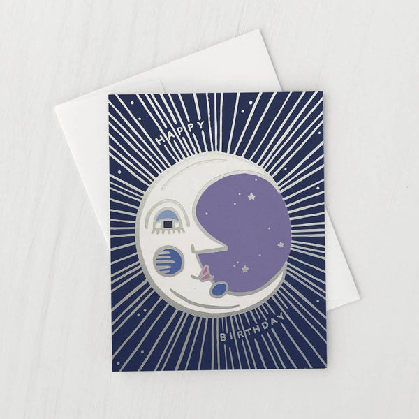 Moon Birthday Card | Crescent Moon Cards | Happy Birthday Moon Card | Golden Rule Gallery | Excelsior, MN