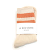 Le Bon Shoppe Her Socks in Varsity Stripe Cream Orange 