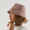 Fawn Calico Floral Brown Baggu Adjustable Bucket Hat 