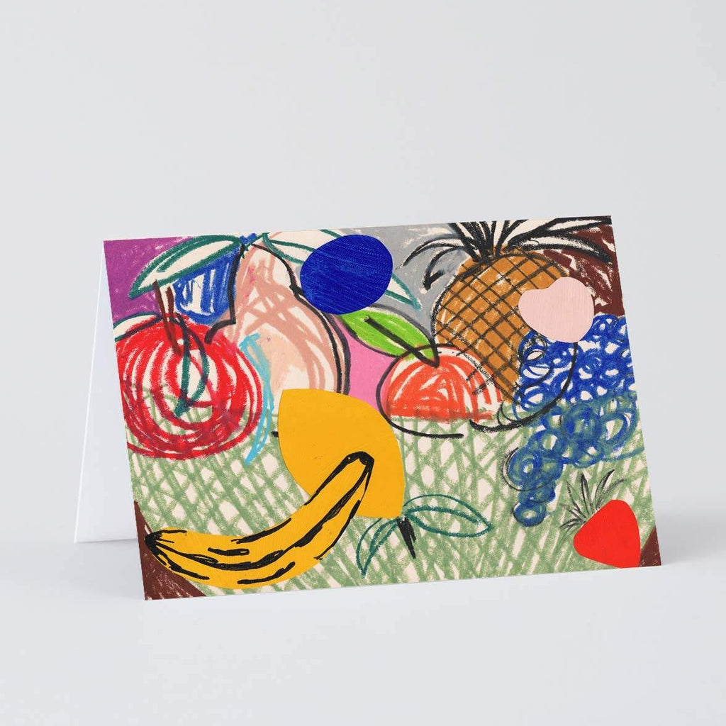 Basket Still Life Card Illustration by BD Graft | Abstract Fruit Art Card | Basket Still Life Card | Fruit Art Card | Greeting Cards | Golden Rule Gallery | Wrap Cards | Excelsior, MN