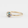 Multi-color Sarah Cluster Blue Aquamarine Gold Band Ring by Minette at Golden Rule Gallery in Excelsior, MN