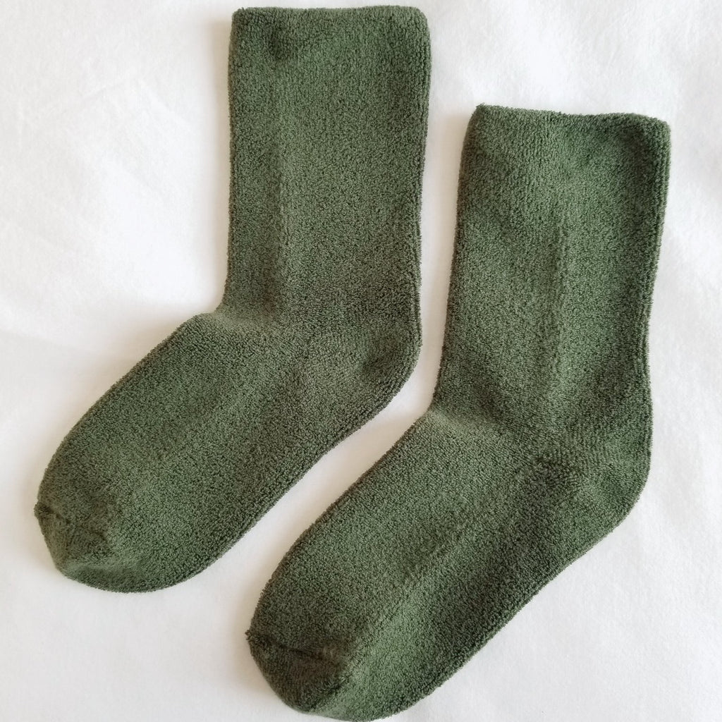 Forest Green Cloud Socks by Le Bon Shoppe at Golden Rule Gallery