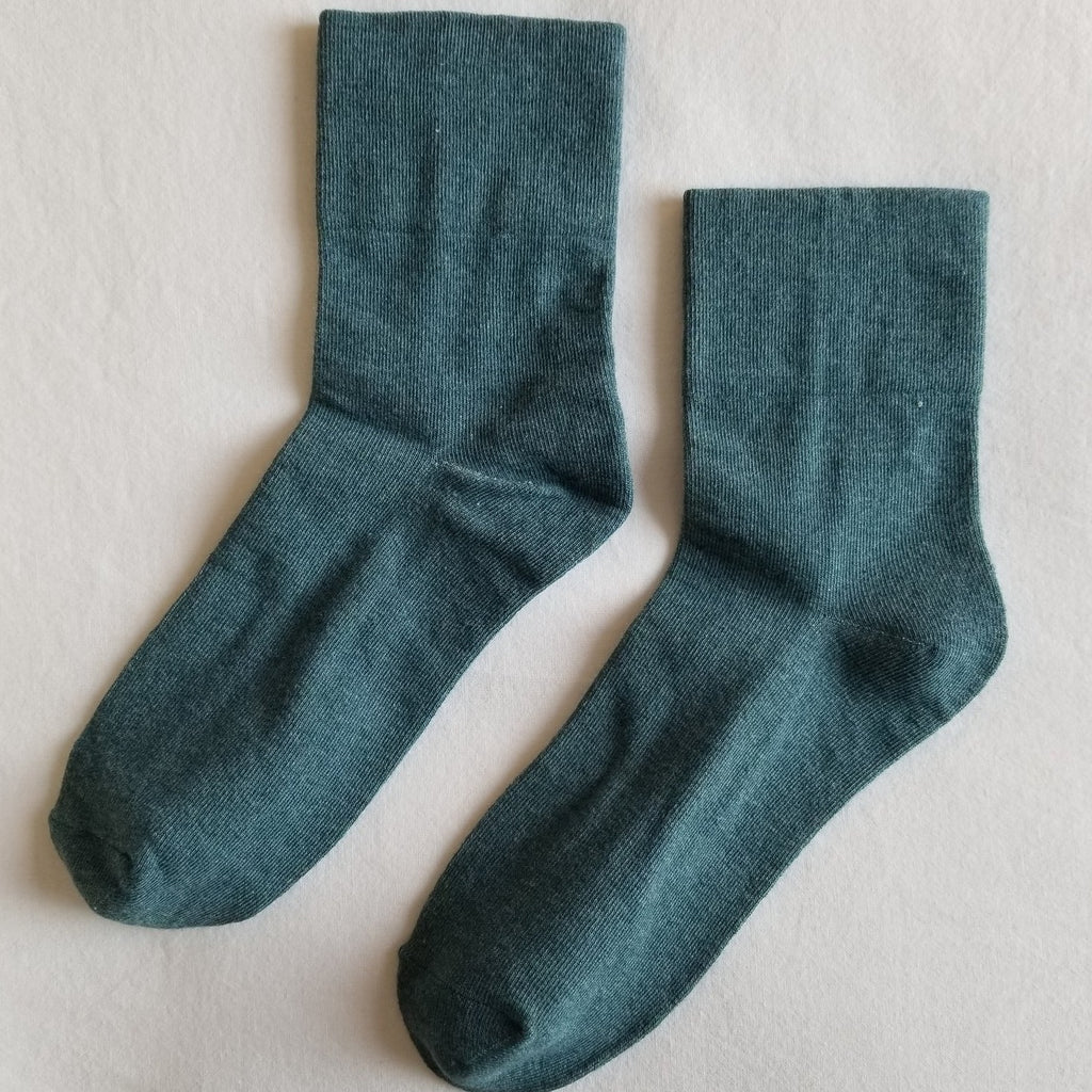 Pine Green Thick Ankle Socks for Sneakers