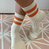 Orange Cream Her Socks in Varsity Stripe at Golden Rule Gallery 
