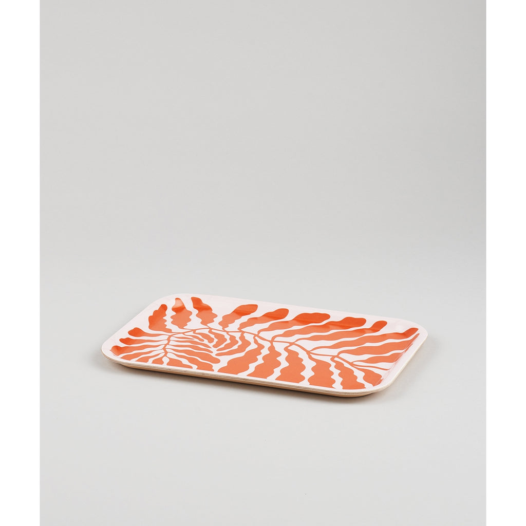Orange Floral Leaves Art Tray by Wrap at Golden Rule Gallery